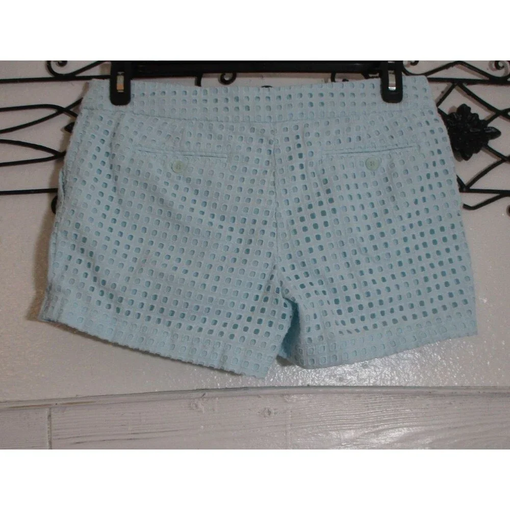 Fleur Bleue Shorts Women's Size 8 Blue Pockets Lined